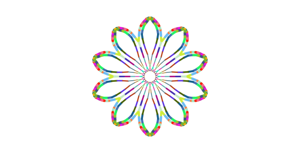 Colored mandala flower